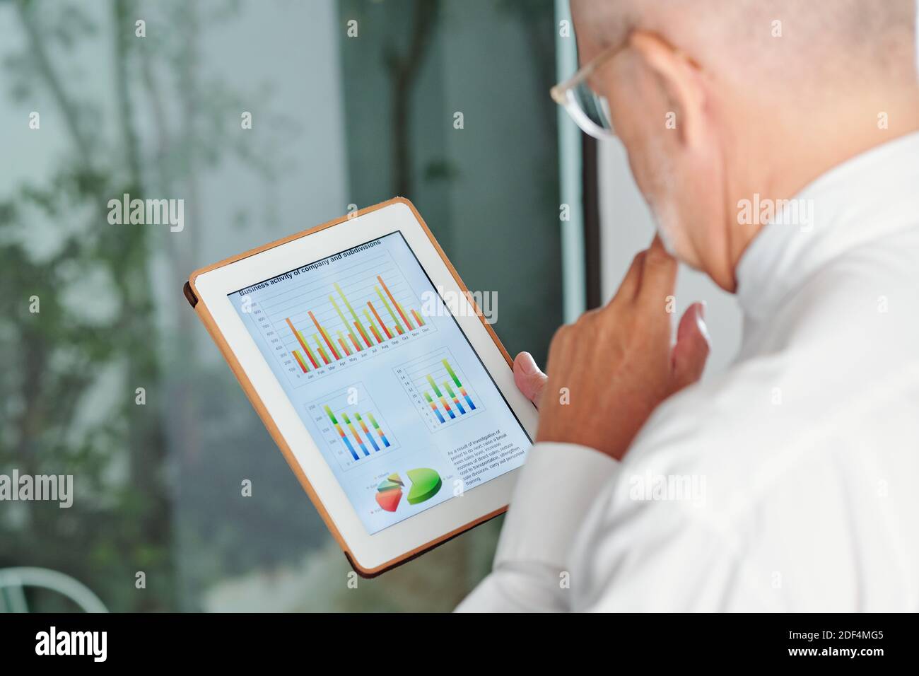 Company CEO analyzing sales Stock Photo