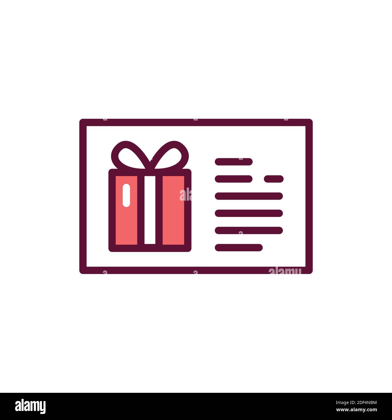 Gift certificate line icon. Isolated vector element. Stock Vector
