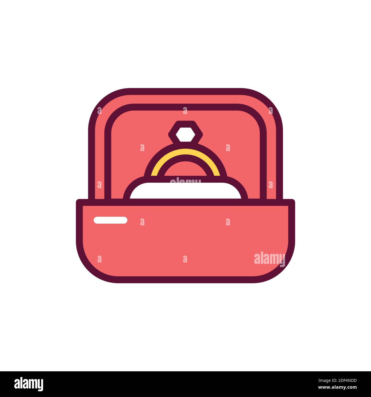 Proposal in marriage line icon. Isolated vector element. Stock Vector