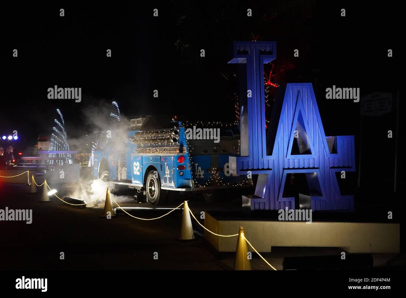 Los Angeles, United States. 02nd Dec, 2020. A LA Dodgers logo and blue