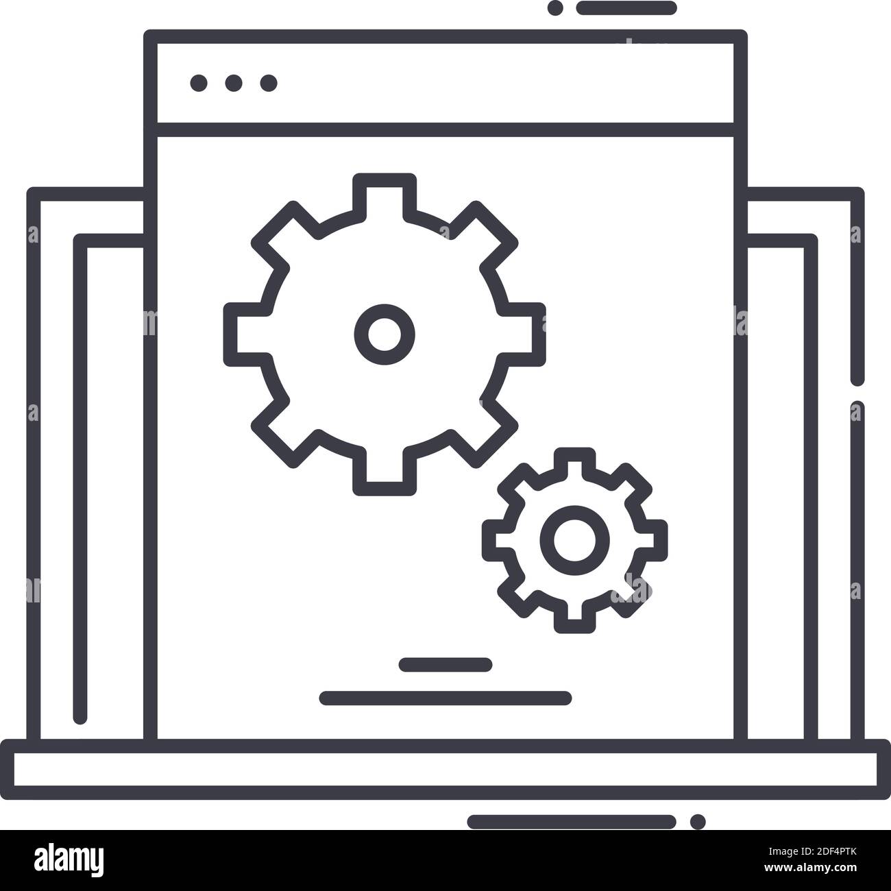 Monitoring system icon, linear isolated illustration, thin line vector ...
