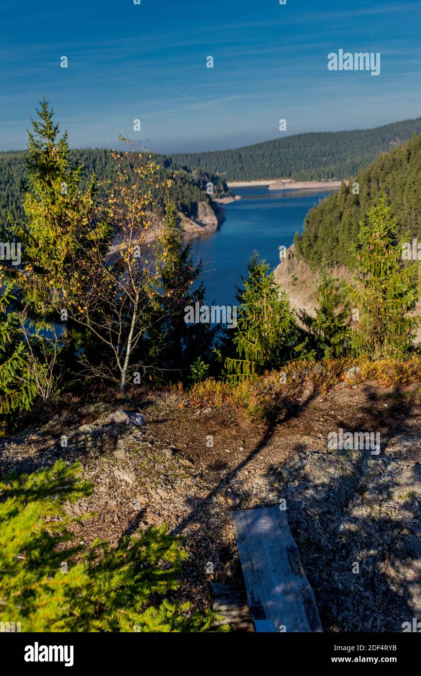 Tambach Autumn walk around the narrow water dam in the Thuringian Forest ...