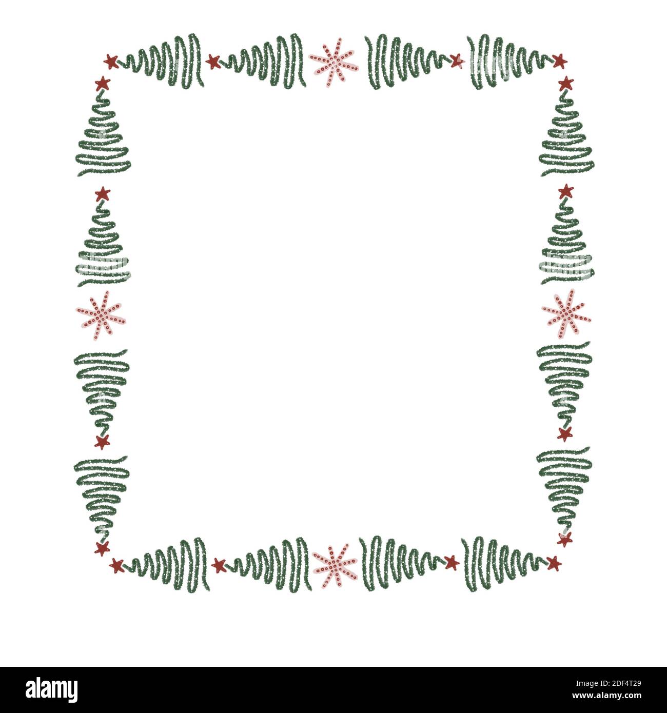 Christmas, New Year tree frame on white background Stock Photo Alamy