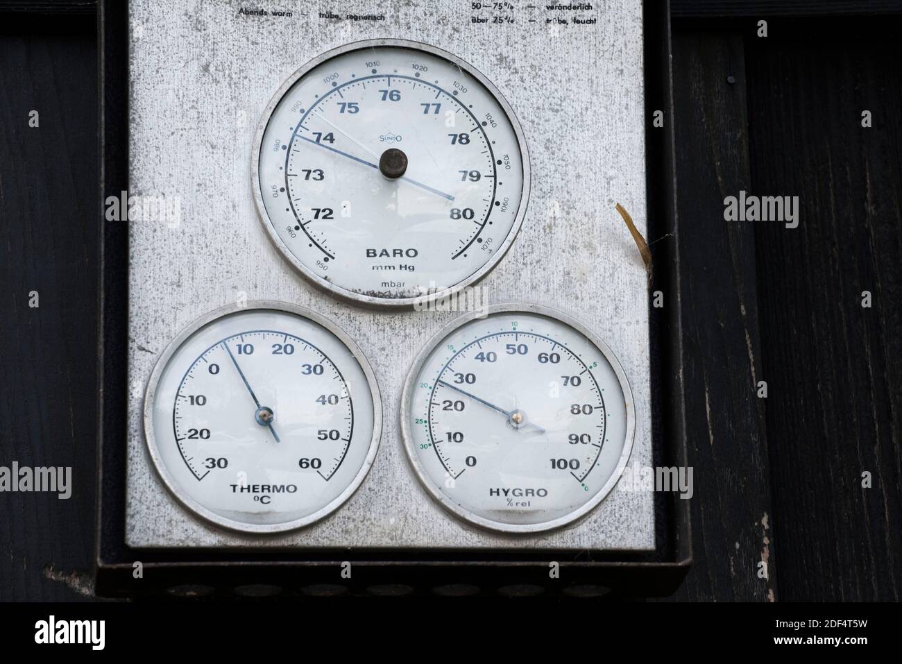 weather station with barometer, thermometer and hygrometer, weather