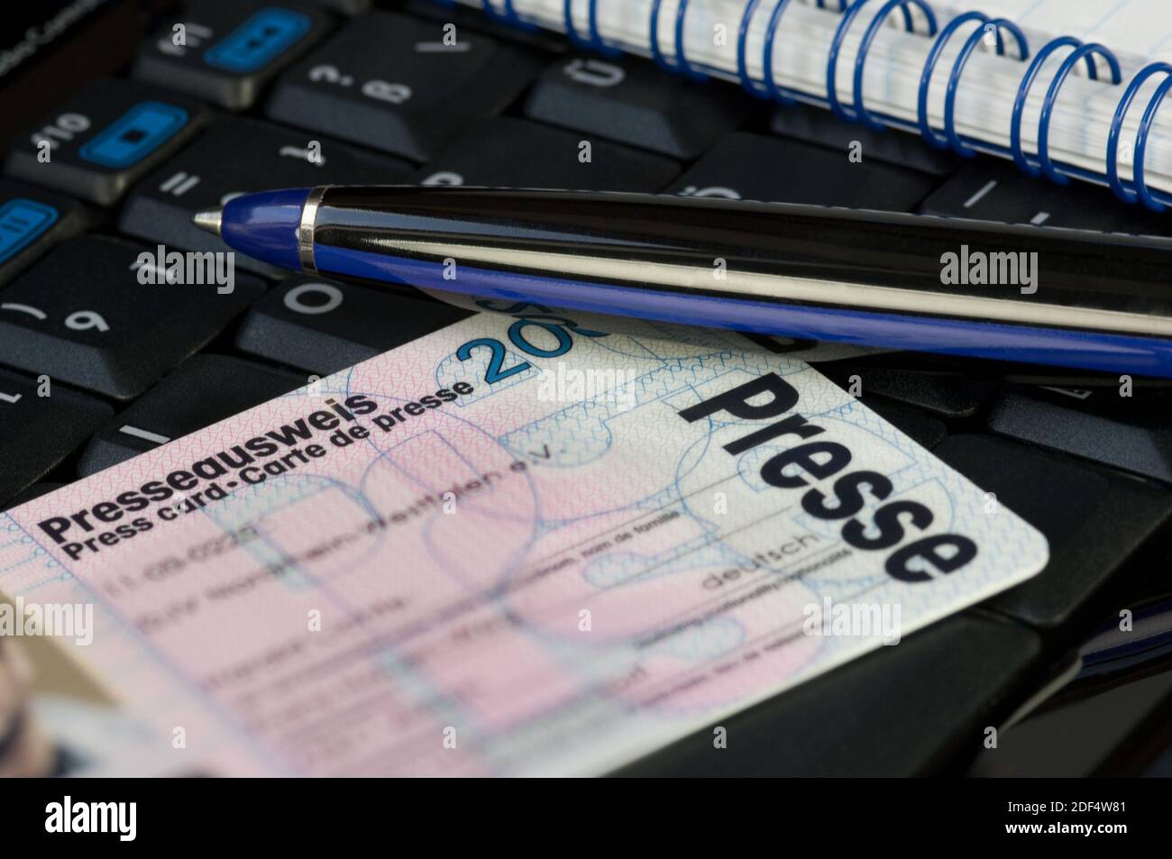 Presseausweis Stock Photo