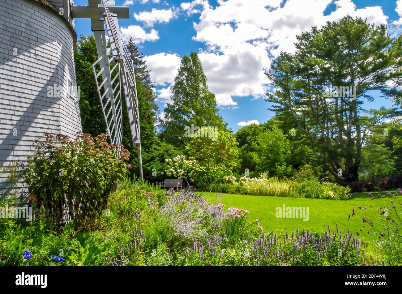 Windmill at Heritage Museums & Garden, Sandwich, MA Stock Photo