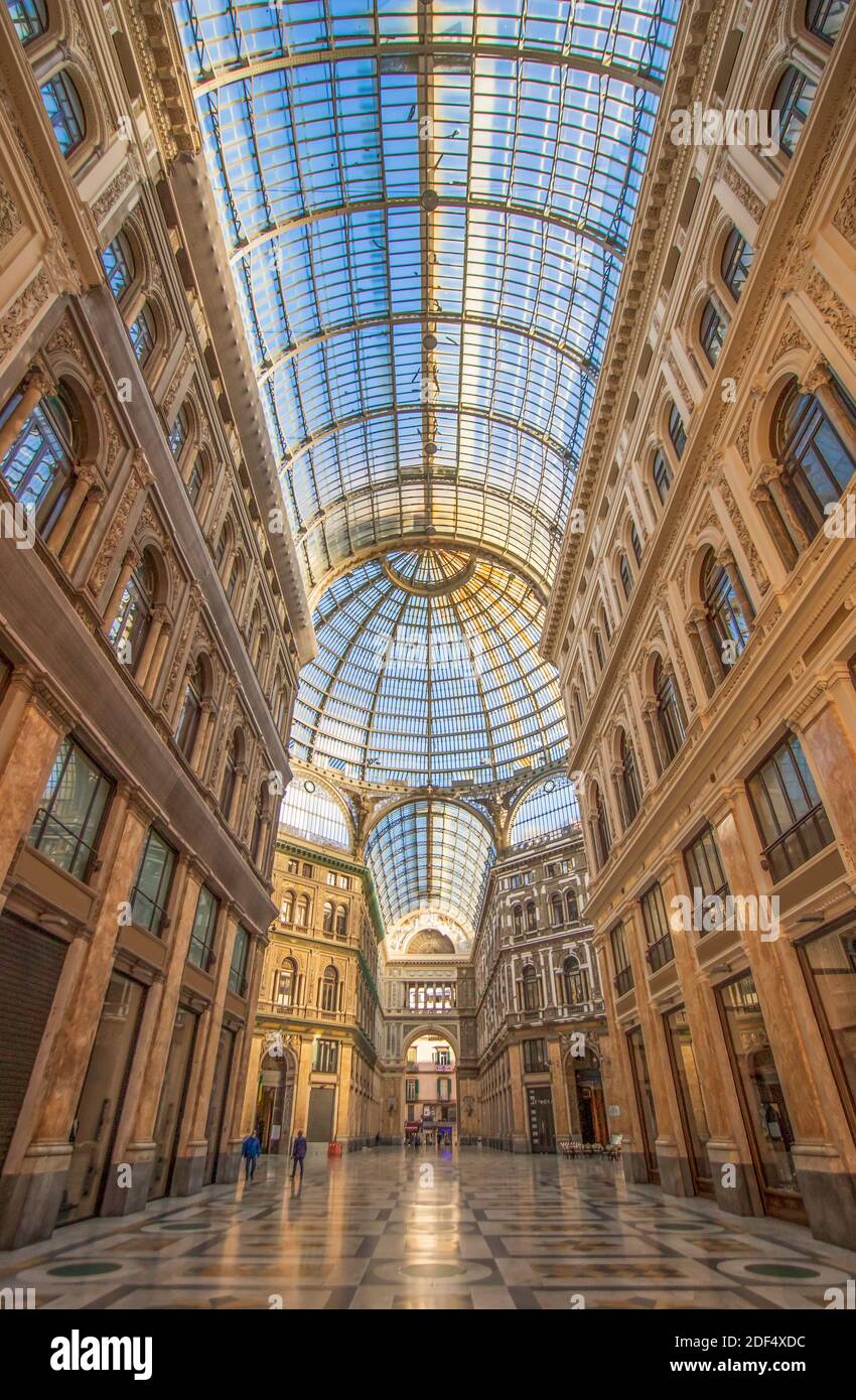 A public shopping gallery built in 1887 and named after King Umberto, Galleria Umberto I is part of the Unesco World Heritage Old Town Naples Stock Photo