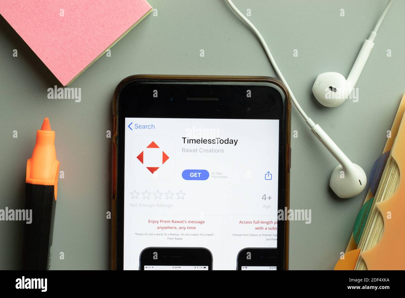 New York, USA - 1 December 2020: TimelessToday mobile app icon on phone ...