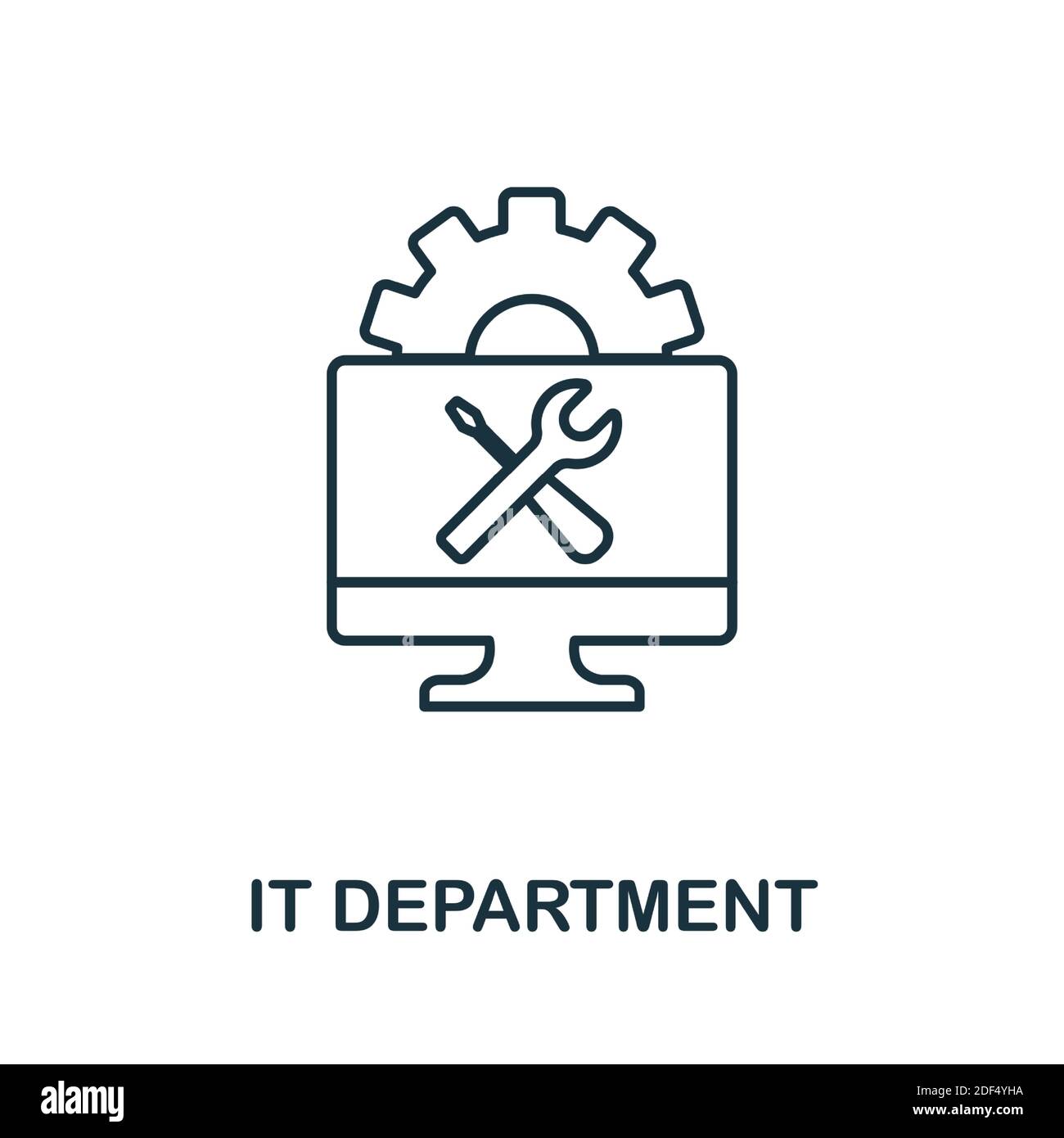 It Department icon. Line style element from data organization collection. Thin It Department icon for templates, infographics and more Stock Vector