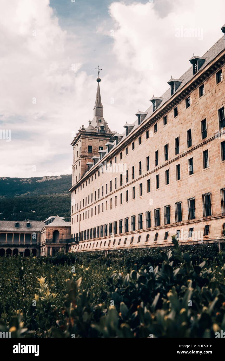 MADRID, SPAIN - Nov 24, 2020: Monasterio Real de San Lorenzo de El Escorial cerca de Madrid, Espana Stock Photo