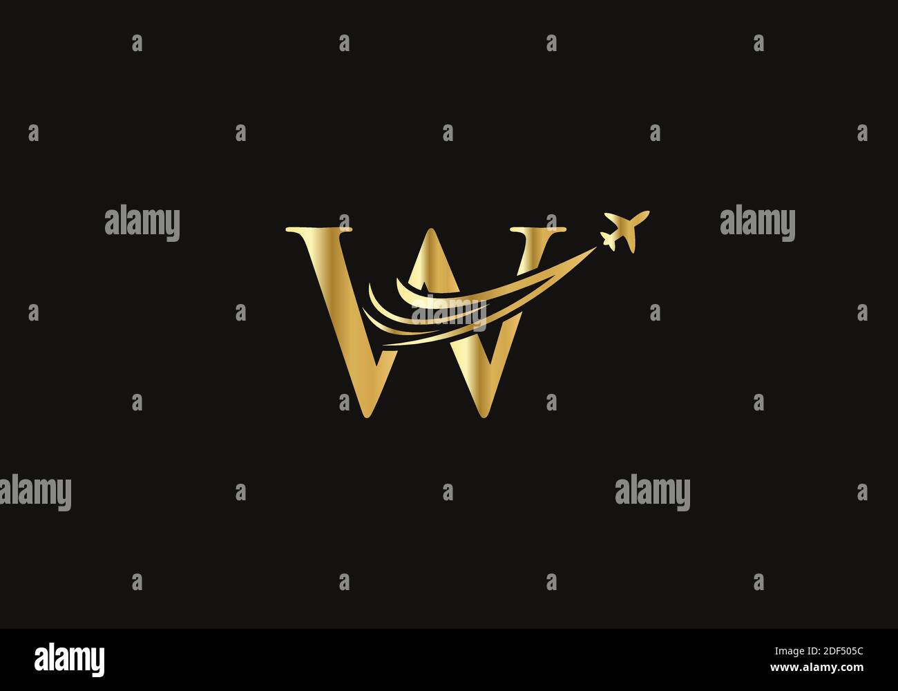 Modern W letter Travel logo design concept vector. W travel logo Stock Vector