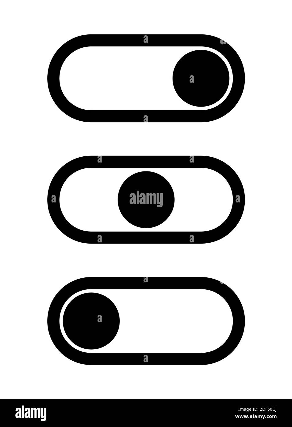 On Off Switch Button or Slider Icon Set. Vector Image Stock Vector ...