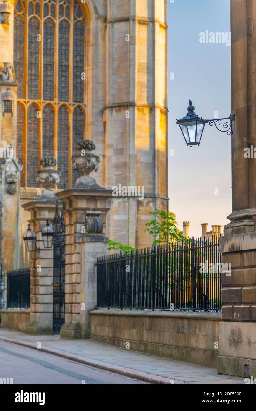 UK, England, Cambridgeshire, Cambridge, Trinity Lane, King's College Chapel and Clare College Stock Photo