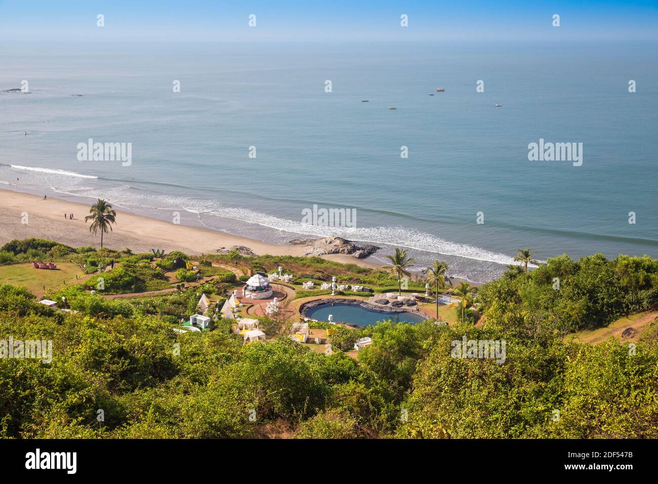 India, Goa, View of Vagator Beach, overlooking W Goa hotel Stock Photo -  Alamy