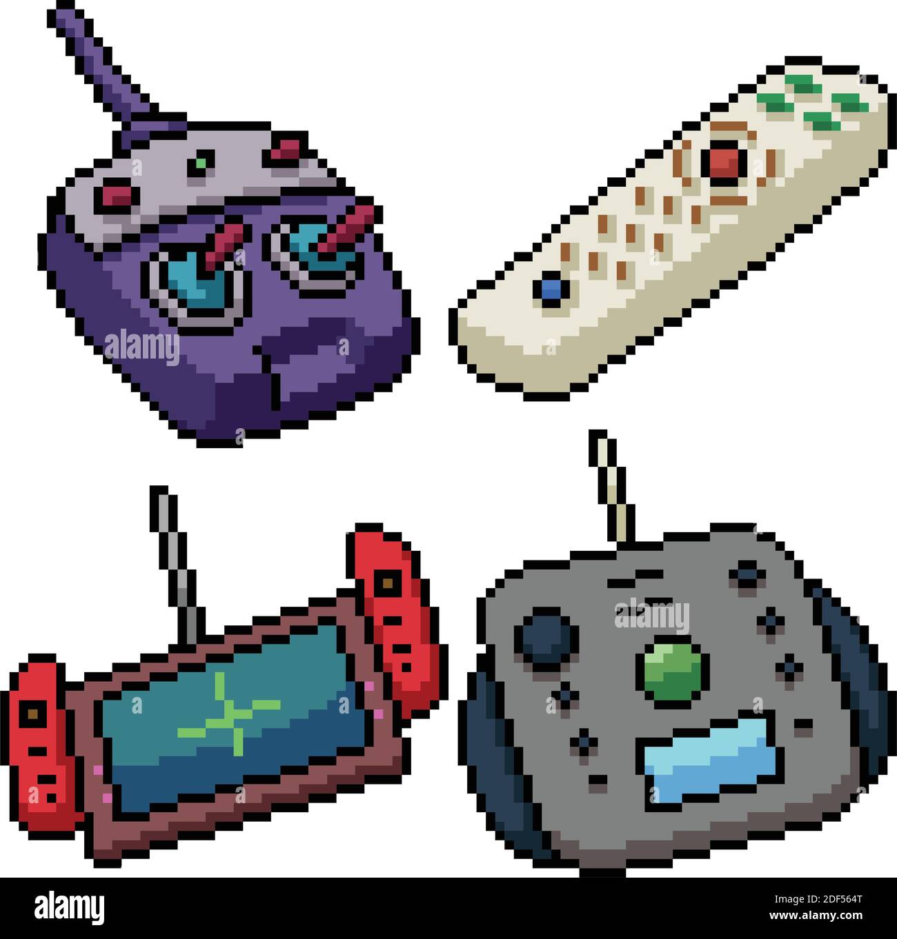 pixel art set isolated remote control Stock Vector Image & Art Alamy