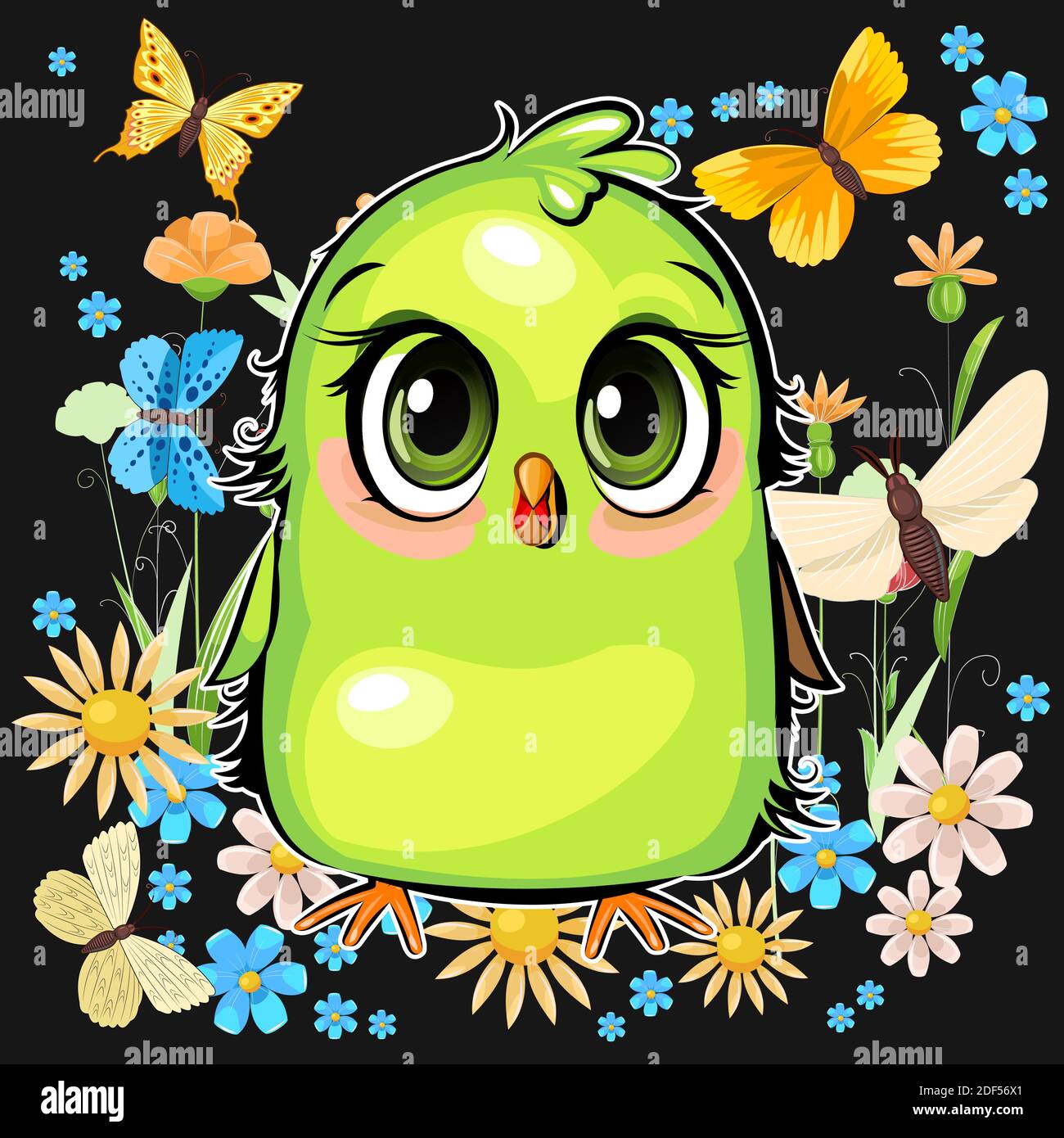 Little parrot. Funny chick. Cute and funny baby bird. The isolated object on a black background. Illustration. Cartoon style. Vector Stock Vector Image & Art - Alamy Little parrot. Funny chick. Cute and funny baby bird. The isolated object on a black background. Illustration. Cartoon style. Vector Stock Vector Image & Art - Alamy