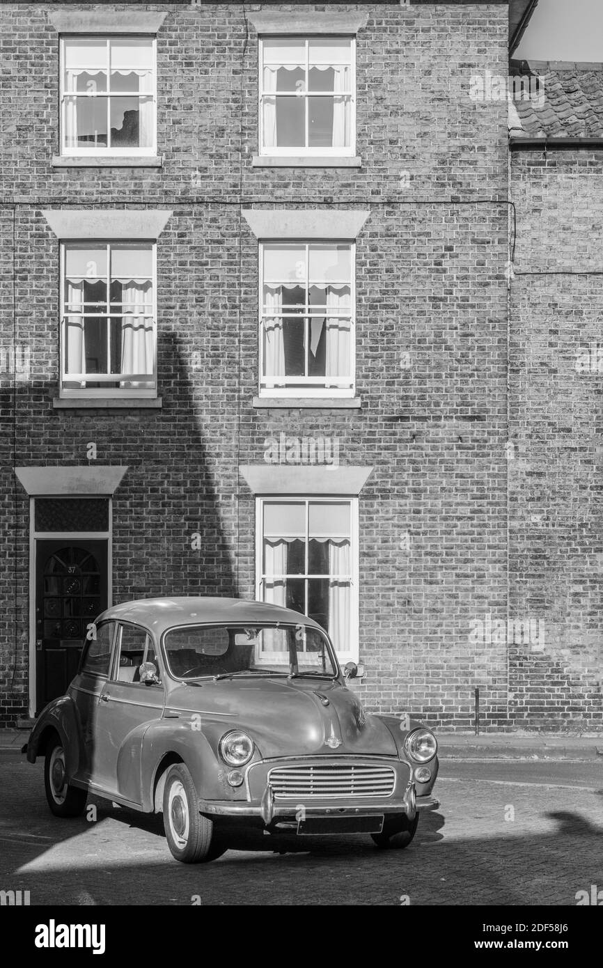 UK, England, Cambridgeshire, Ely, Waterside, Morris Minor car Stock Photo