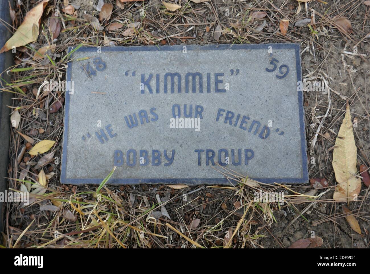 Gardena, California, USA 2nd December 2020 A general view of atmosphere of actor Bobby Troup's Pet Kimmie's Grave at Pet Haven Cemetery on December 2, 2020 at 18300 S. Figueroa Street in Gardena, California, USA. Photo by Barry King/Alamy Stock Photo Stock Photo