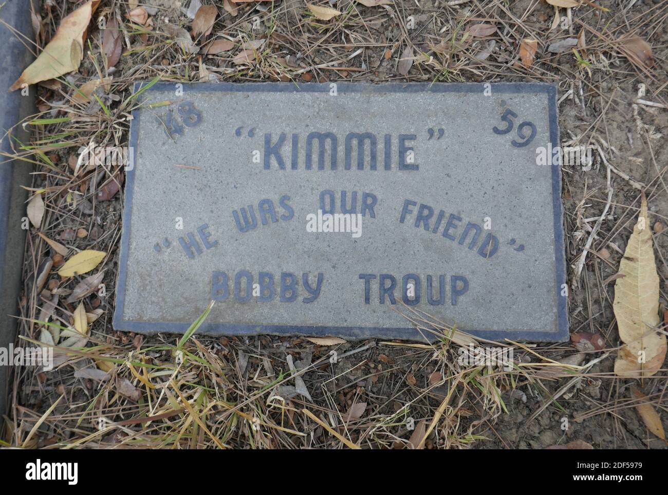 Gardena, California, USA 2nd December 2020 A general view of atmosphere of actor Bobby Troup's Pet Kimmie's Grave at Pet Haven Cemetery on December 2, 2020 at 18300 S. Figueroa Street in Gardena, California, USA. Photo by Barry King/Alamy Stock Photo Stock Photo