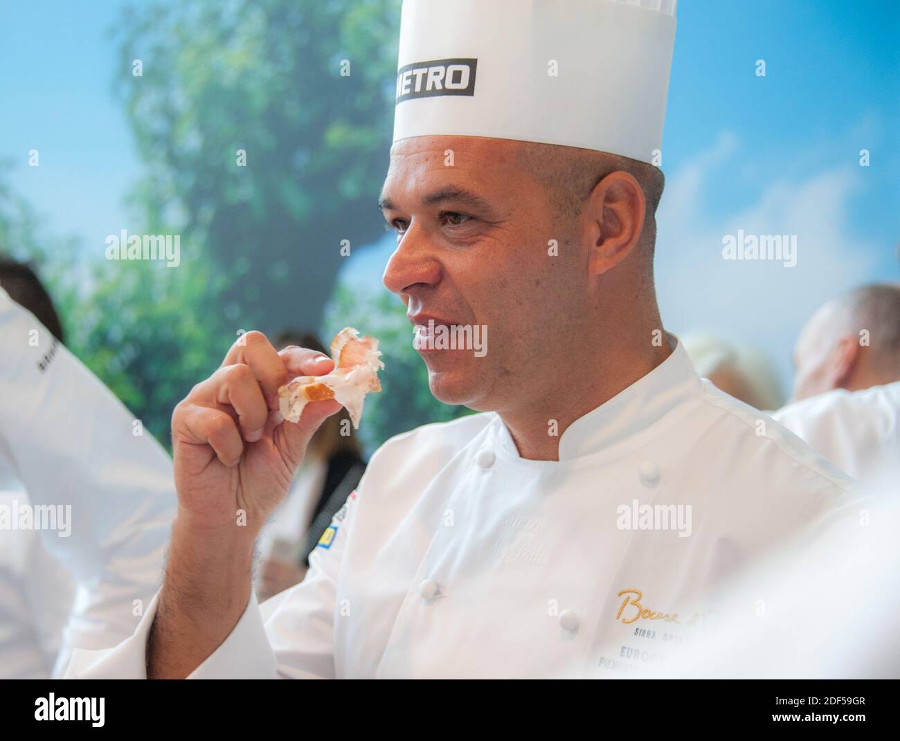 06/11/2018 Jerome Bocuse during a break at the Bocuse d'Or in Turin, the world's most famous international cooking competition Stock Photo