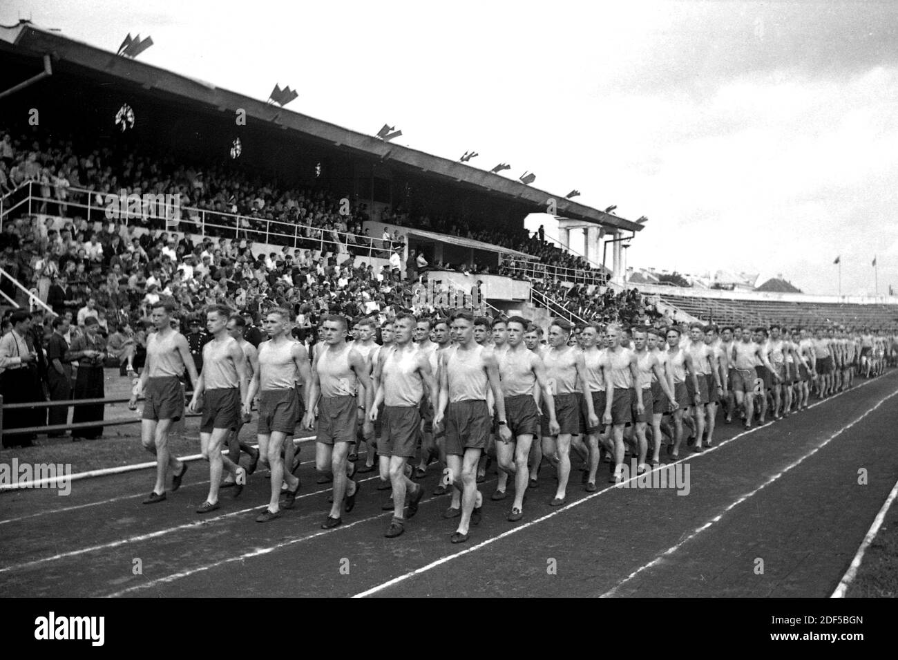 1950-07.  Lithuania, Vilnius, stadium Zalgiris Stock Photo
