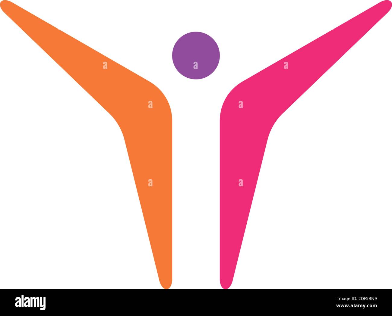 boomerang man icon logo vector symbol Stock Vector