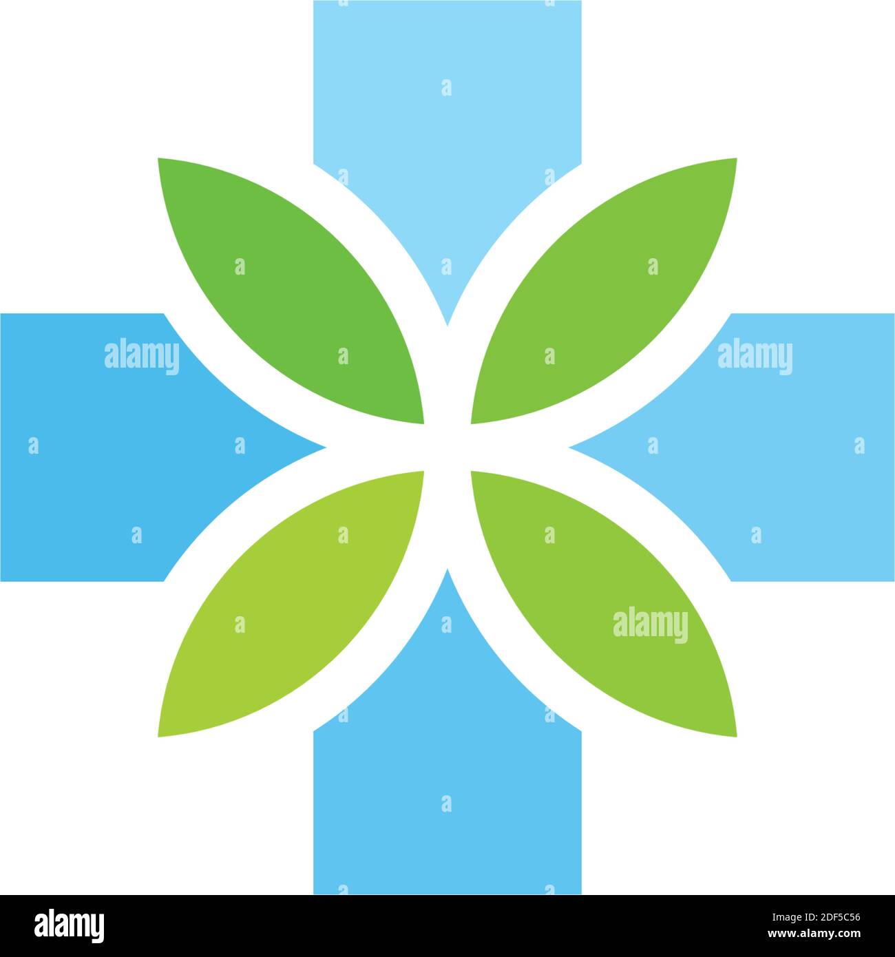 cross and leaves herbal pharmacy icon vector Stock Vector Image & Art ...