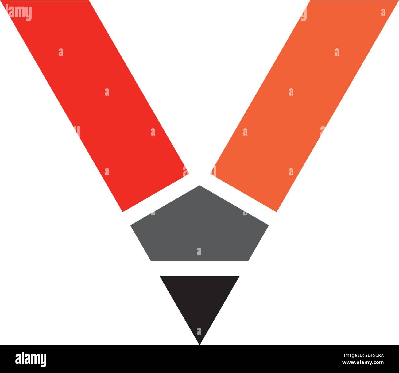 letter v pencil logo icon vector Stock Vector Image & Art - Alamy