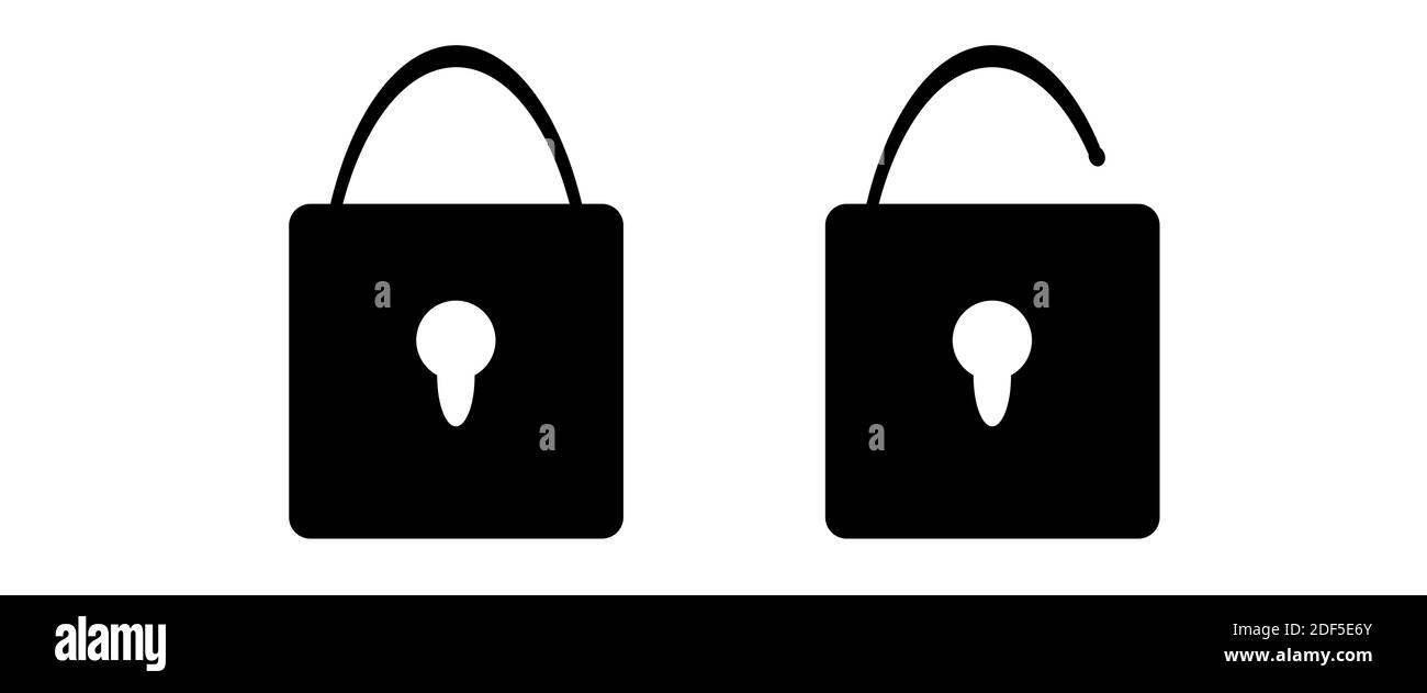 Padlock Data Protection Vector Icon Isolated on White Background Stock Photo