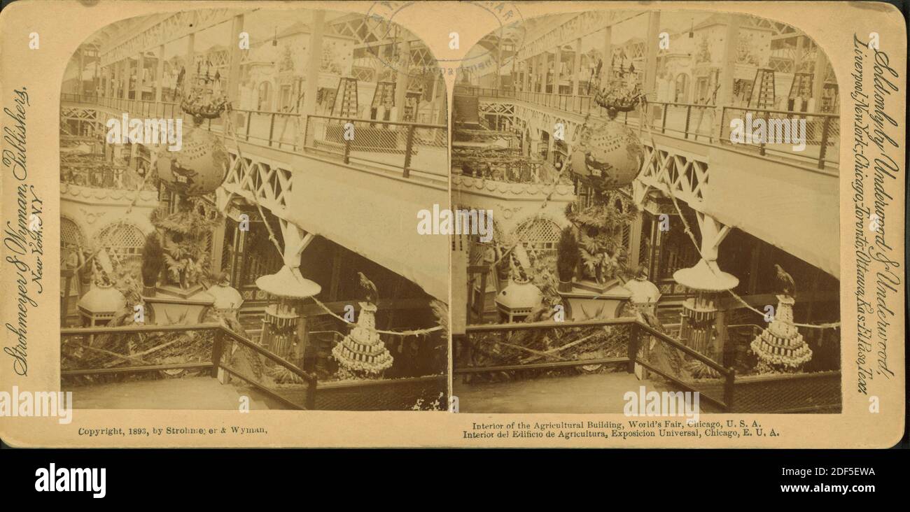 Interior of the Agricultural building, World's Fair, Chicago, U.S.A