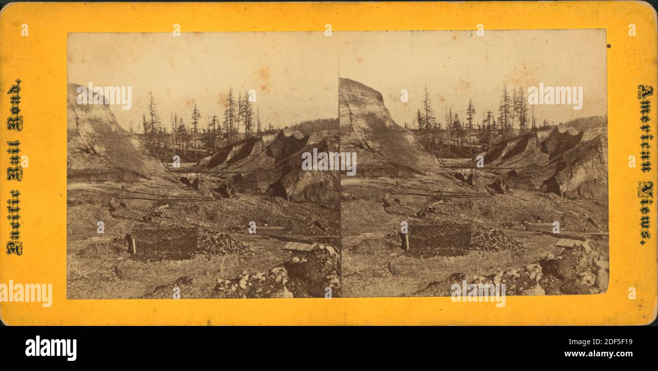 Hydraulic mining in California., still image, Stereographs, 1870 Stock