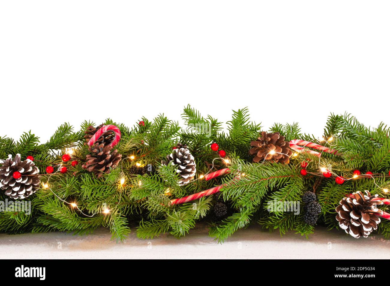 Christmas garland isolated on white background. Stock Photo