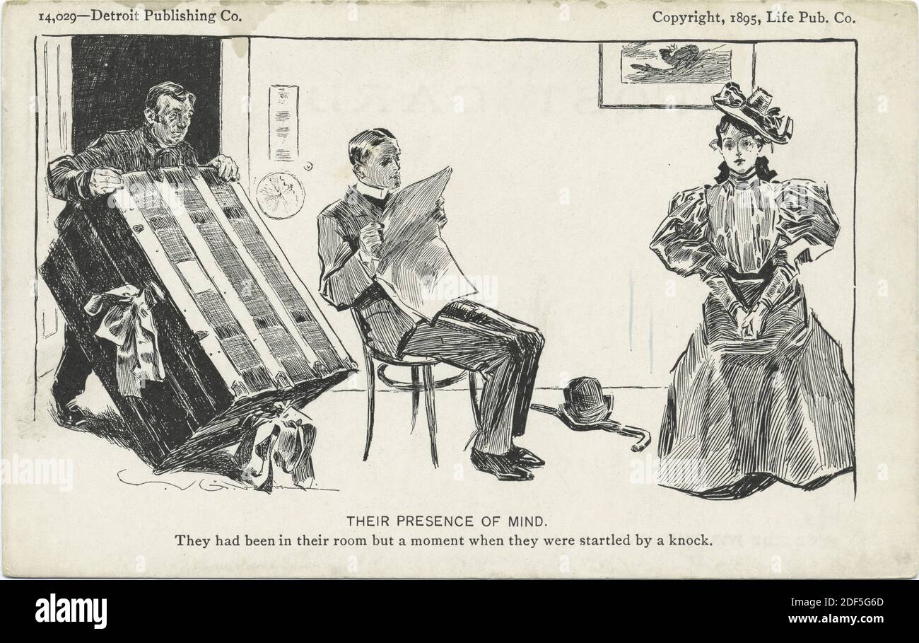 The Half Orphan (or Their Presence of Mind, error), Life Cartoons, still image, Postcards, 1898 - 1931 Stock Photo