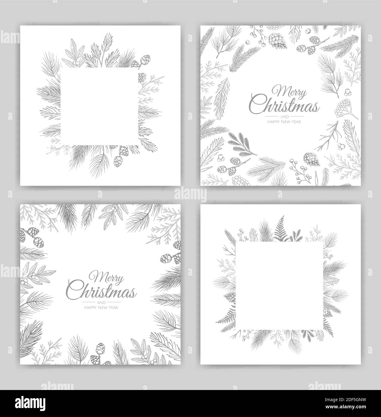 vector-christmas-cards-set-holiday-party-card-templates-design-stock