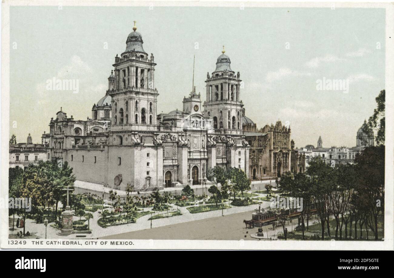 The Cathedral, Mexico City, Mexico, still image, Postcards, 1898 - 1931 Stock Photo