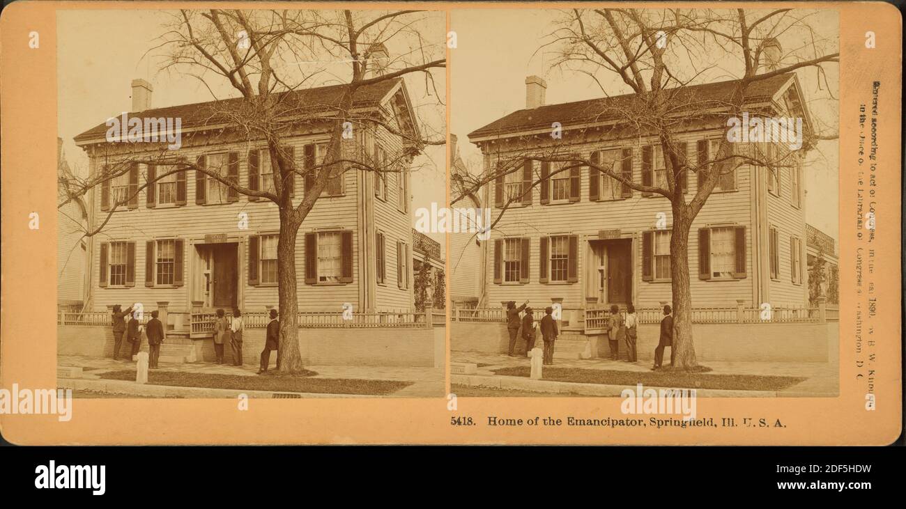 Home of the Emancipator, Springfield, Ill., U.S.A., still image, Stereographs, 1850 - 1930, Kilburn, B. W. (Benjamin West) (1827-1909 Stock Photo