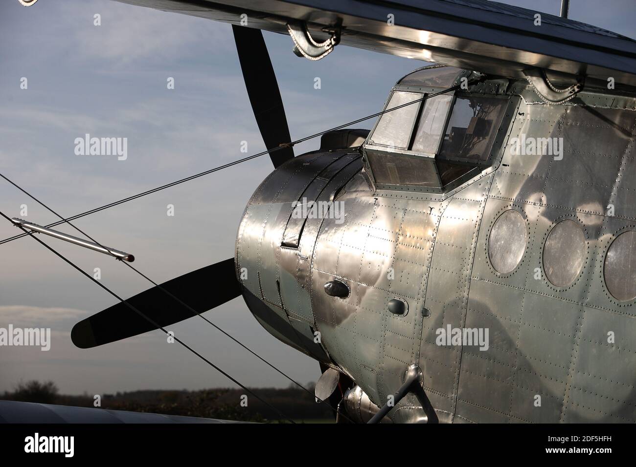 Antonov AN-2 Russian military Biplane call sign LY-AUP Stock Photo