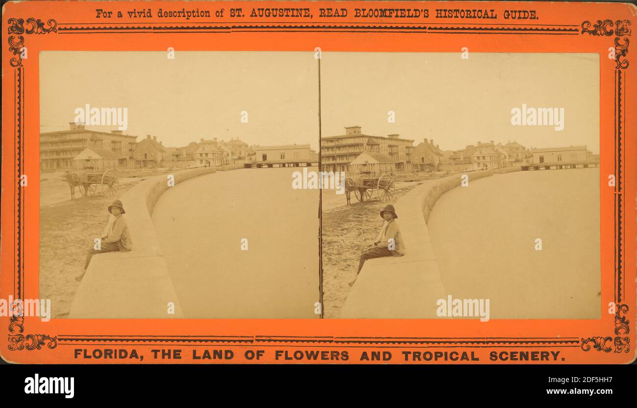 Sea Wall of St. Augustine, Florida., still image, Stereographs, 1850 - 1930 Stock Photo
