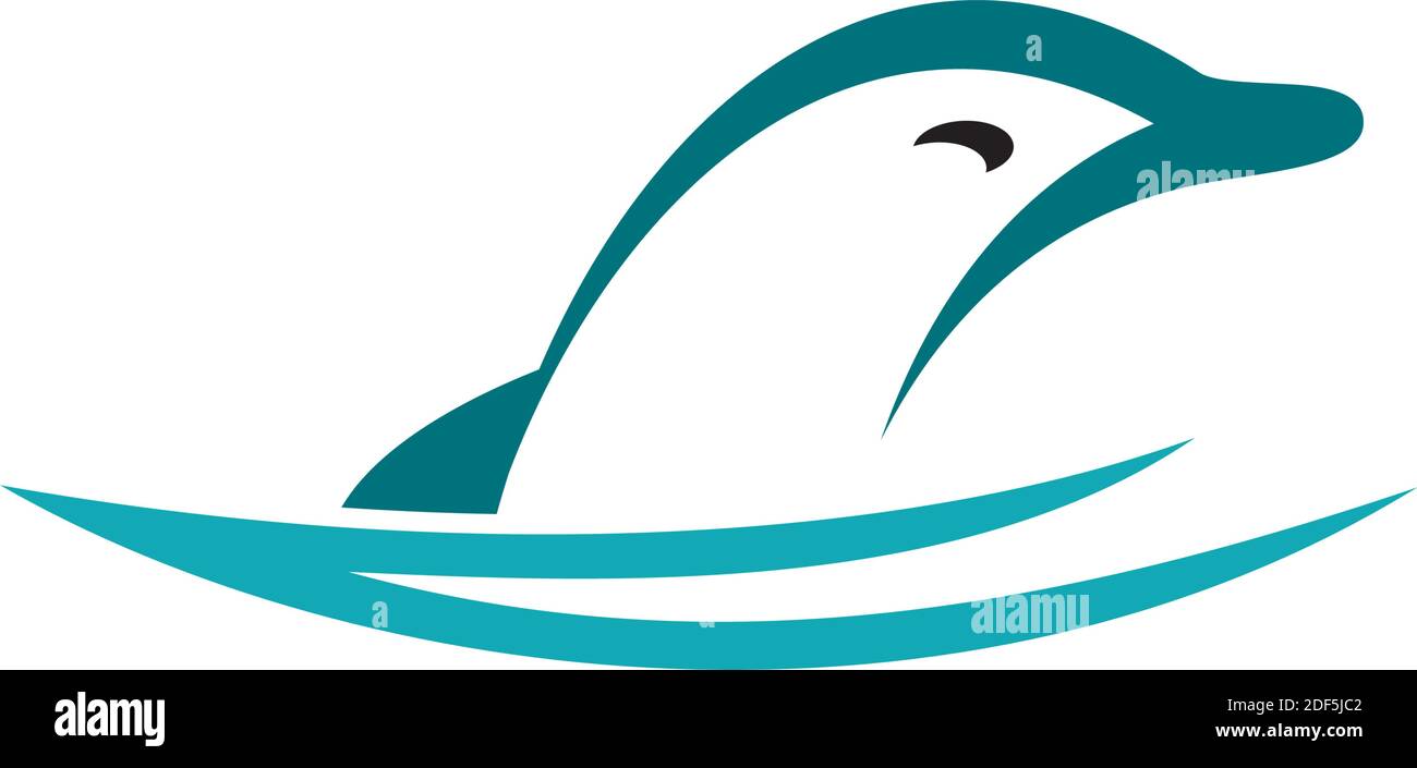 dolphin jump logo icon vector Stock Vector