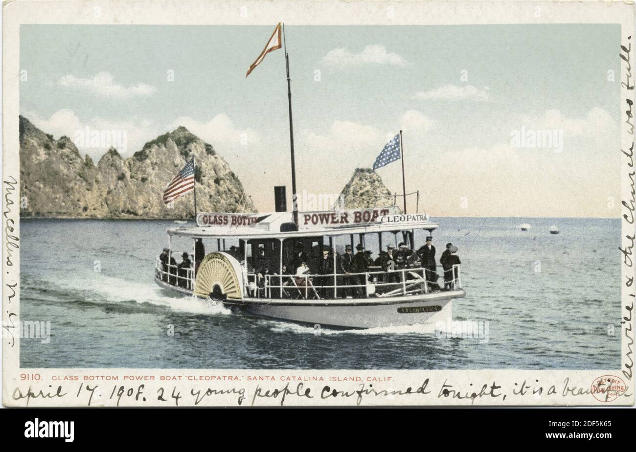 Glass Bottom Boat 'Cleopatra', Avalon, Santa Catalina, Calif., still image, Postcards, 1898