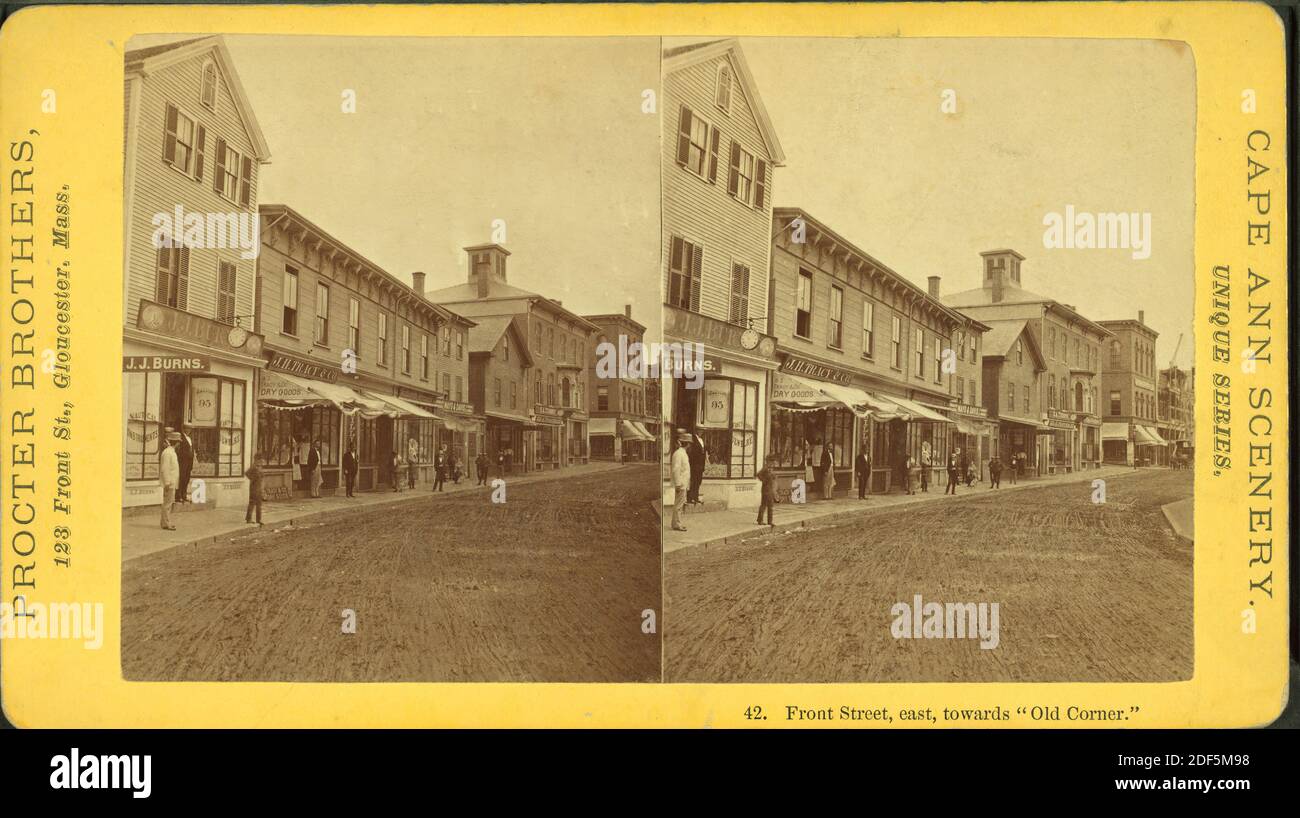 Front Street, east, towards 'Old Corner'., still image, Stereographs, 1850 - 1930, Procter Brothers Stock Photo