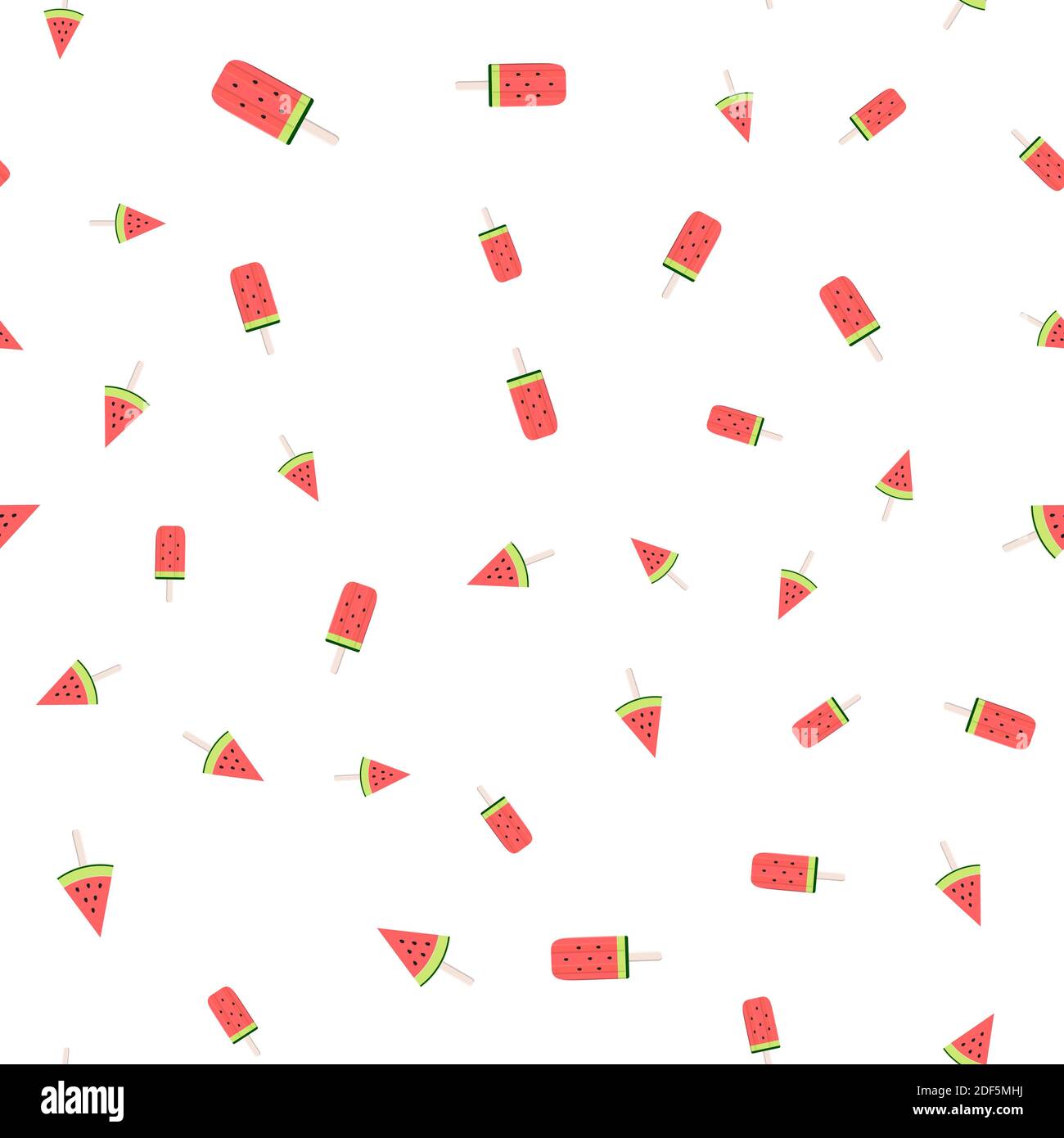 Watermelon Ice Cream Seamless Pattern Background Illustration Stock ...