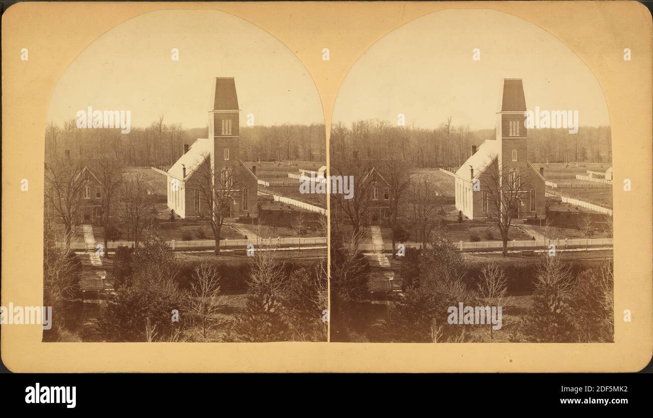 Hope, Indiana, Moravian church and parsonage, Sth Main Street, from Y.L. Seminary., still image