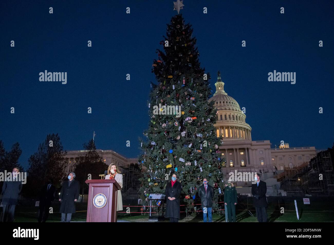 Nancy pelosi at capitol tree lighting hires stock photography and