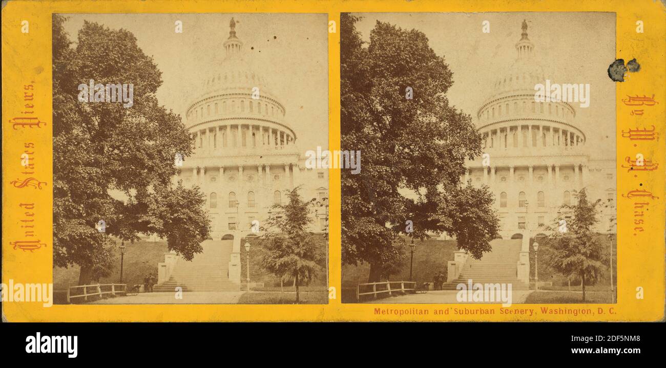 U.S. Capitol. West Front., still image, Stereographs, 1868, Chase, W. M. (William M.) (ca. 1818-1901 Stock Photo