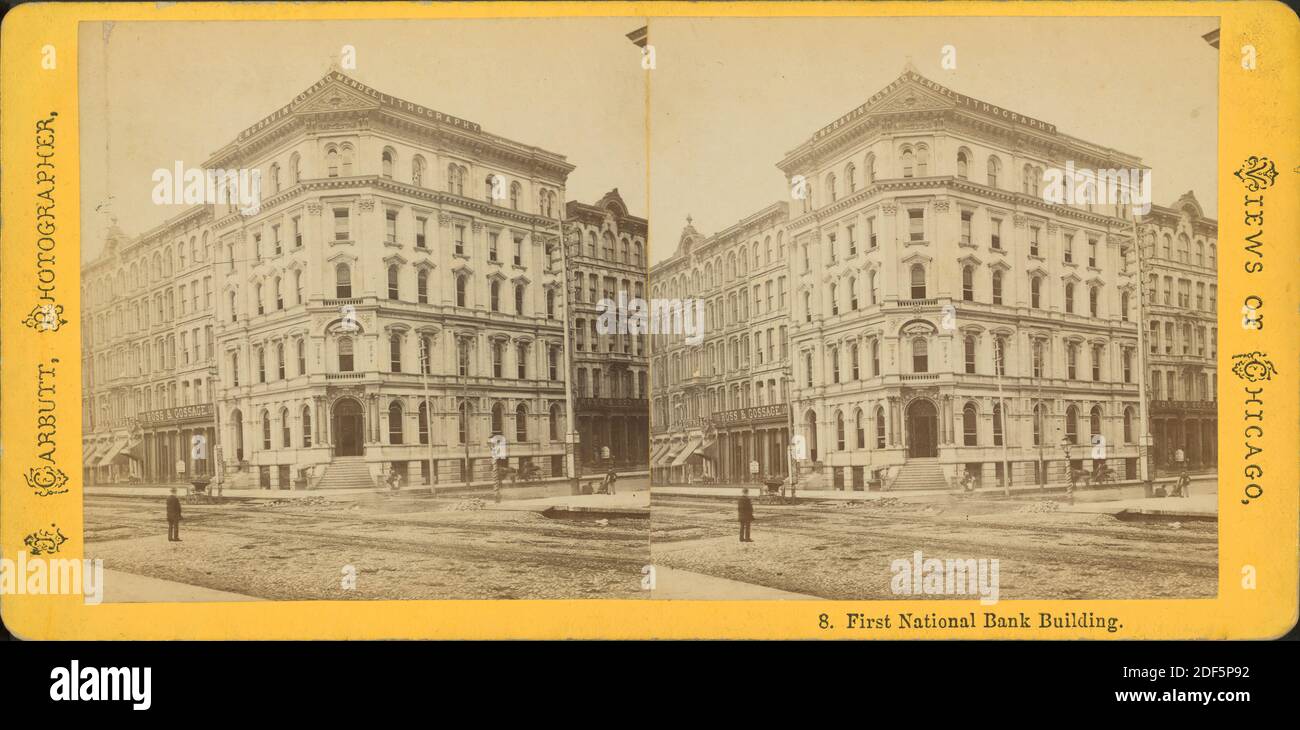 First National Bank building., still image, Stereographs, 1850 - 1930, Carbutt, John (1832-1905 Stock Photo