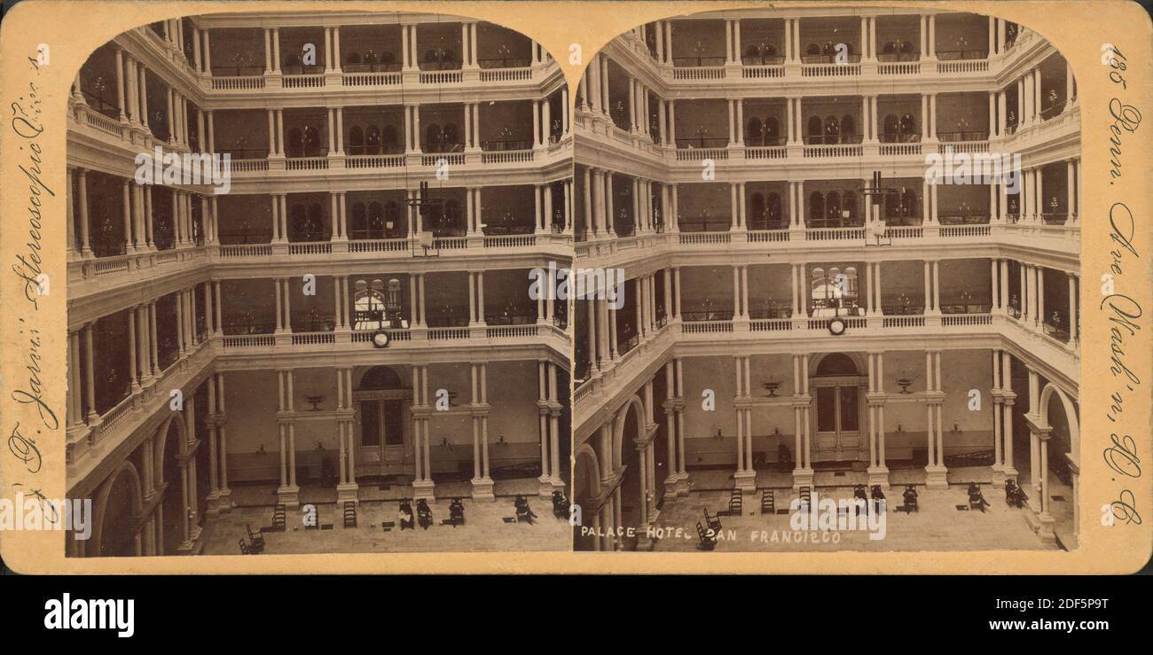 Palace Hotel, San Francisco., still image, Stereographs, 1880, Jarvis, J. F. (John F.) (b. 1850 Stock Photo