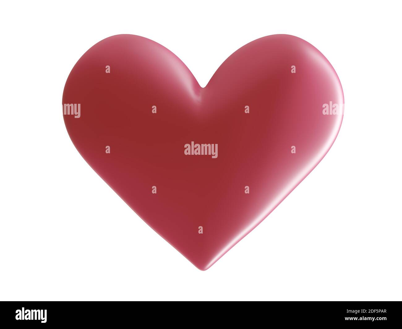 red heart isolated on white. 3d illustration Stock Photo - Alamy