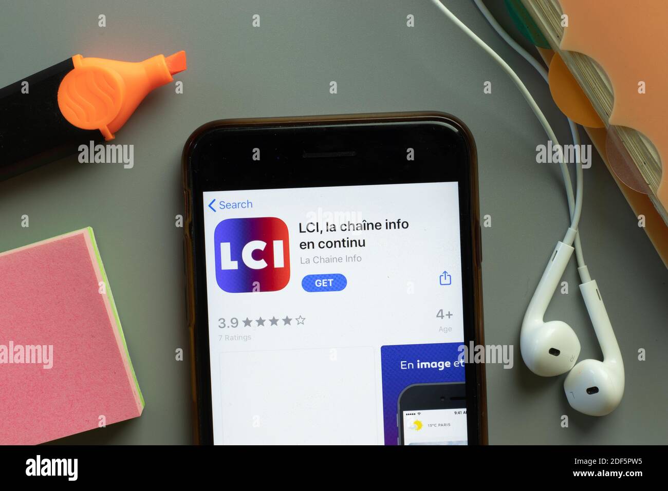 New York, USA - 1 December 2020: LCI La Chaine info mobile app icon on  phone screen top view, Illustrative Editorial Stock Photo - Alamy