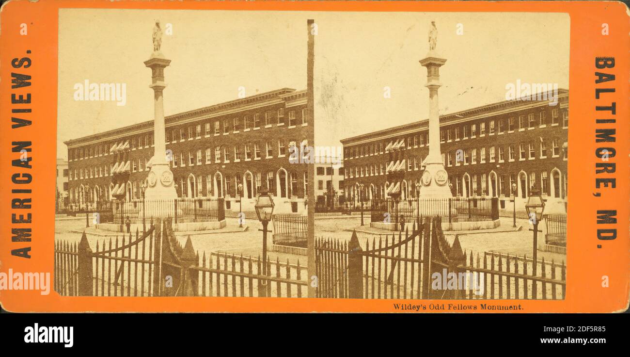 Wildey's Old Fellows Monument., still image, Stereographs, 1875 Stock Photo